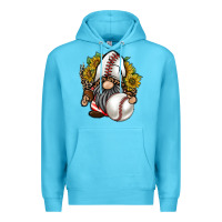 Ocean Blue baseball gnome Premium Hoodie - RacoonDesign