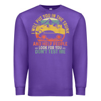 Purple i will put you in the trunk and help people funny saying t shirt Premium Sweatshirt - linhVisuals