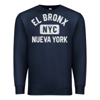 Navy el bronx nueva york nyc gym style distressed white print t shirt Premium Sweatshirt - linhVisuals