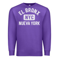 Purple el bronx nueva york nyc gym style distressed white print t shirt Premium Sweatshirt - linhVisuals