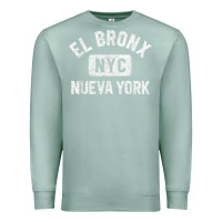 Seafoam el bronx nueva york nyc gym style distressed white print t shirt Premium Sweatshirt - linhVisuals