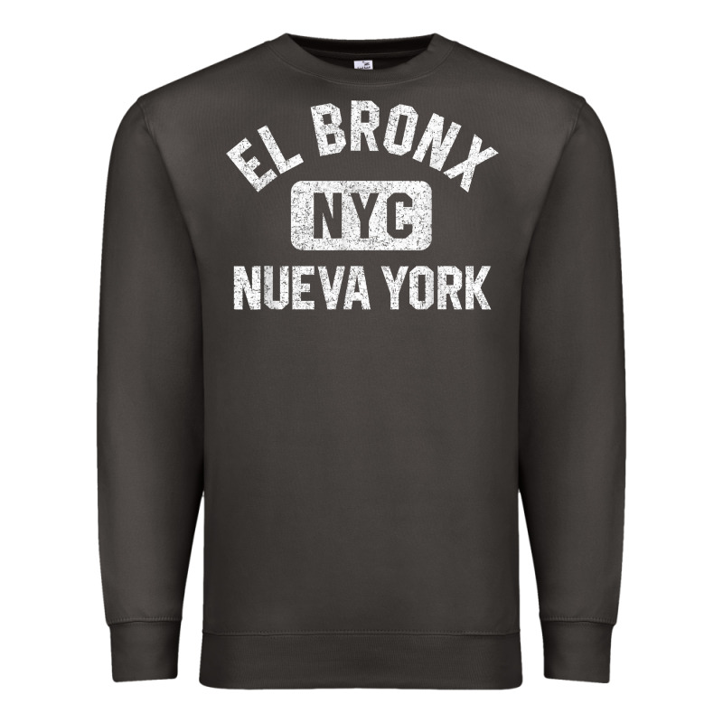 El Bronx Nueva York Nyc Gym Style Distressed White Print T Shirt Premium Sweatshirt by linhVisuals | Teevron