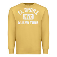 Antique Gold el bronx nueva york nyc gym style distressed white print t shirt Premium Sweatshirt - linhVisuals