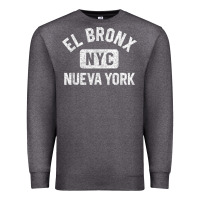 Charcoal Heather el bronx nueva york nyc gym style distressed white print t shirt Premium Sweatshirt - linhVisuals