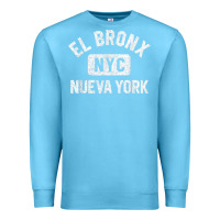 Ocean Blue el bronx nueva york nyc gym style distressed white print t shirt Premium Sweatshirt - linhVisuals