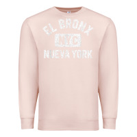 Pale Pink el bronx nueva york nyc gym style distressed white print t shirt Premium Sweatshirt - linhVisuals