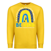Lemon be kind down syndrome awareness blue ribbon rainbow march 21 t shirt Premium Sweatshirt - linhVisuals