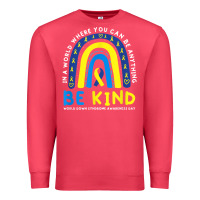 Cardinal be kind down syndrome awareness blue ribbon rainbow march 21 t shirt Premium Sweatshirt - linhVisuals