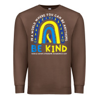 Chestnut be kind down syndrome awareness blue ribbon rainbow march 21 t shirt Premium Sweatshirt - linhVisuals