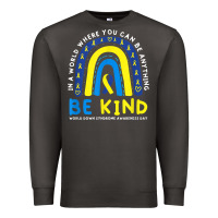 Smoke be kind down syndrome awareness blue ribbon rainbow march 21 t shirt Premium Sweatshirt - linhVisuals