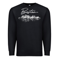 Black boston skyline t shirt for women, men, girls & boys Premium Sweatshirt - linhVisuals
