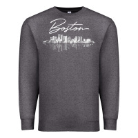 Charcoal Heather boston skyline t shirt for women, men, girls & boys Premium Sweatshirt - linhVisuals