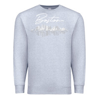 Heather Grey boston skyline t shirt for women, men, girls & boys Premium Sweatshirt - linhVisuals