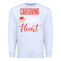 White caregiving is a work of heart caregiver gifts for men, women t shirt Premium Sweatshirt - linhVisuals