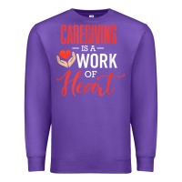 Purple caregiving is a work of heart caregiver gifts for men, women t shirt Premium Sweatshirt - linhVisuals