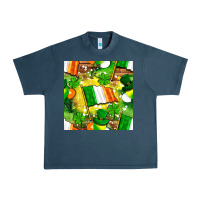 Midnight Navy Ireland flag with St. Patrick's Day  digital paper Urban Heavy Tee - BundleAndBundleShop