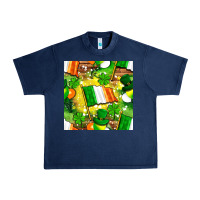 Navy Ireland flag with St. Patrick's Day  digital paper Urban Heavy Tee - BundleAndBundleShop
