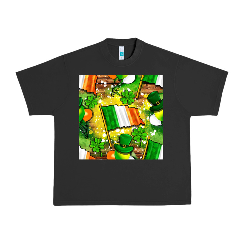 Ireland Flag With St. Patrick's Day  Digital Paper Urban Heavy Tee by BundleAndBundleShop | Teevron