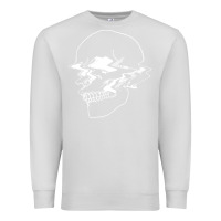 Dove Grey creepy cool egirl eboy pastel goth vaporwave glitch skull sweatshirt Premium Sweatshirt - linhVisuals