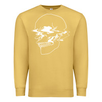 Antique Gold creepy cool egirl eboy pastel goth vaporwave glitch skull sweatshirt Premium Sweatshirt - linhVisuals