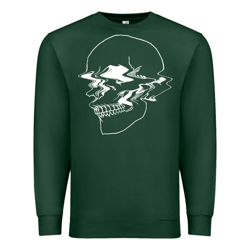 Creepy Cool Egirl Eboy Pastel Goth Vaporwave Glitch Skull Sweatshirt Premium Sweatshirt by linhVisuals | Teevron