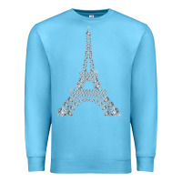 Ocean Blue eiffel tower with diamonds the parisian french love sign t shirt Premium Sweatshirt - linhVisuals