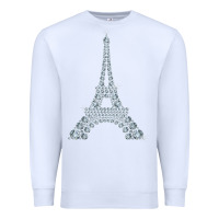 White eiffel tower with diamonds the parisian french love sign t shirt Premium Sweatshirt - linhVisuals