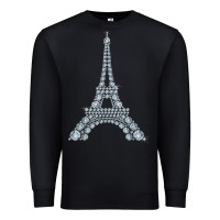 Black eiffel tower with diamonds the parisian french love sign t shirt Premium Sweatshirt - linhVisuals