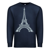 Navy eiffel tower with diamonds the parisian french love sign t shirt Premium Sweatshirt - linhVisuals