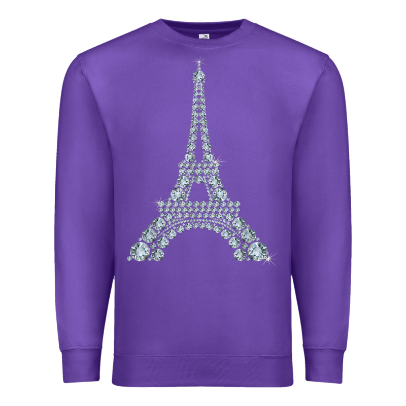 Eiffel Tower With Diamonds The Parisian French Love Sign T Shirt Premium Sweatshirt by linhVisuals | Teevron
