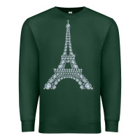 Sports Green eiffel tower with diamonds the parisian french love sign t shirt Premium Sweatshirt - linhVisuals