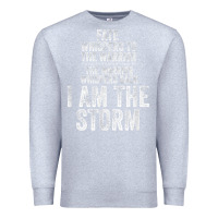 Heather Grey fate whispers to warrior i am the storm quote gritty fighter t shirt Premium Sweatshirt - linhVisuals