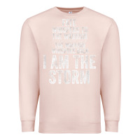 Pale Pink fate whispers to warrior i am the storm quote gritty fighter t shirt Premium Sweatshirt - linhVisuals