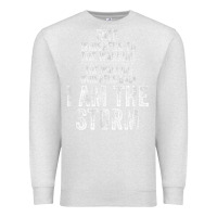 Oatmeal Heather fate whispers to warrior i am the storm quote gritty fighter t shirt Premium Sweatshirt - linhVisuals