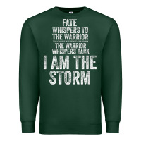 Sports Green fate whispers to warrior i am the storm quote gritty fighter t shirt Premium Sweatshirt - linhVisuals