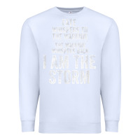 White fate whispers to warrior i am the storm quote gritty fighter t shirt Premium Sweatshirt - linhVisuals