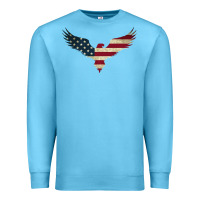 Ocean Blue bald eagle  america Premium Sweatshirt - linhVisuals
