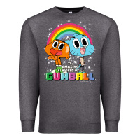 Charcoal Heather cn the amazing world of gumball & darwin rainbow portrait pullover hoo Premium Sweatshirt - linhVisuals