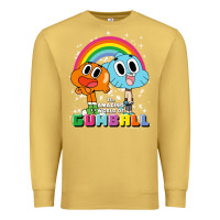 Antique Gold cn the amazing world of gumball & darwin rainbow portrait pullover hoo Premium Sweatshirt - linhVisuals