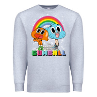 Heather Grey cn the amazing world of gumball & darwin rainbow portrait pullover hoo Premium Sweatshirt - linhVisuals