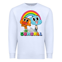 White cn the amazing world of gumball & darwin rainbow portrait pullover hoo Premium Sweatshirt - linhVisuals