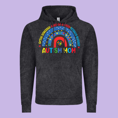 Often Stressed A Bit Of A Mess Totally Blessed Aut Vintage Hoodie Designed By Cowhidedigitalart
