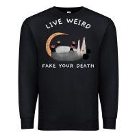 Black funny opossum possum tee live weird fake your death t shirt Premium Sweatshirt - linhVisuals