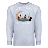 Heather Grey funny opossum possum tee live weird fake your death t shirt Premium Sweatshirt - linhVisuals