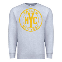 Heather Grey harlem new york nyc vintage sign distressed amber print t shirt Premium Sweatshirt - linhVisuals
