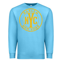 Ocean Blue harlem new york nyc vintage sign distressed amber print t shirt Premium Sweatshirt - linhVisuals