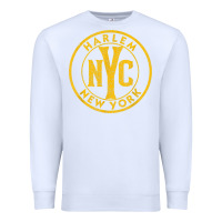 White harlem new york nyc vintage sign distressed amber print t shirt Premium Sweatshirt - linhVisuals