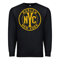 Harlem New York Nyc Vintage Sign Distressed Amber Print T Shirt Premium Sweatshirt | Teevron