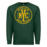 Sports Green harlem new york nyc vintage sign distressed amber print t shirt Premium Sweatshirt - linhVisuals
