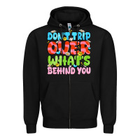 Black don't trip over what's behind you Zipper Hoodie - JahusDesignShop